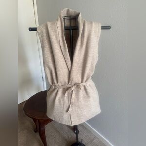 SHEIN Tan Wrap Tie Front Sleeveless Sweater Vest